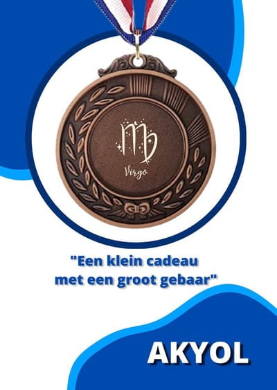 Akyol - virgo medaille bronskleuring - Sterrenbeeld - mensen die in eind augustus of begin september jarig zijn - cadeau