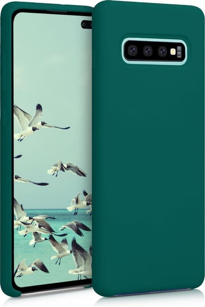 kwmobile telefoonhoesje geschikt voor Samsung Galaxy S10 Plus / S10+ - Hoesje met siliconen coating - Smartphone case in turqoise-groen