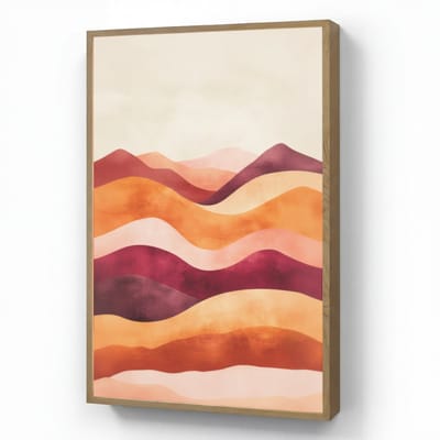Wandlamp 60x90 cm - Oplaadbaar - Abstract - Landschap - Golven - Wandlampen binnen woonkamer - Slaapkamer lamp - Decoratieve nachtlamp - Vloerlamp draadloos