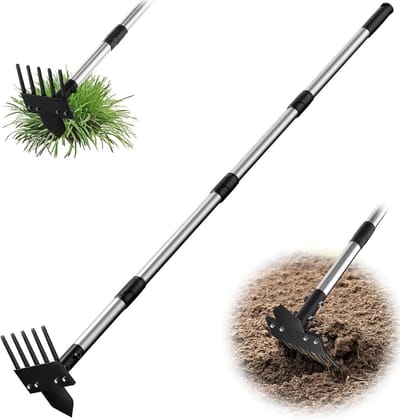 Dailygoods- Onkruidtrekker met lange steel - Tuin wieden tool - Onkruidverwijderaar - Handgereedschap - Geschikt voor alle soorten onkruid - Ideale hulp voor ontwortelen