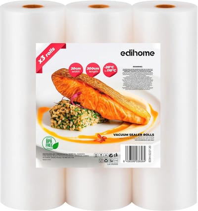SnelShoppen - Food Vacuum Bags 28 x 300 cm - 3 Rollen - Vacuüm Verpakkingsrollen - BPA Vrij - Perfect voor Sous Vide en Langdurige Bewaring