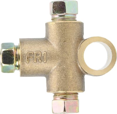 T-Shaped 3-Way Rem Tee met 3 Mannelijke Moeren, Korte Verbinder M10 voor 3/16 Inch Buizen en 10mm Aansluitingen