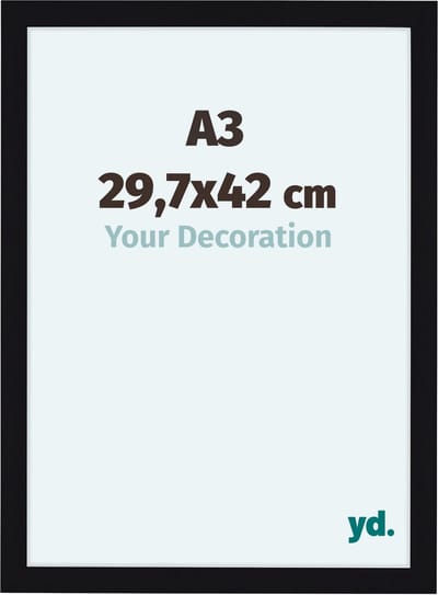 Your Decoration - Fotolijst A3 29,7x42 cm - MDF - Zwart Hoogglans - Como