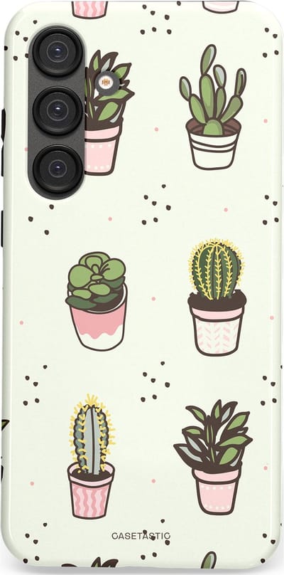 Casetastic Hoesje Geschikt voor Samsung S25 Plus - Stijlvolle Beschermende Duo-layer Case - Familie Cactus