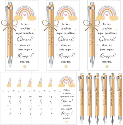 Dailygoods- Balpennen Set - 6 Inspirerende Pennen - 6 Bladwijzers - Cadeauset voor Collega's - Teamcadeau - Lichtgewicht en Draagbaar - Schrijfgerei