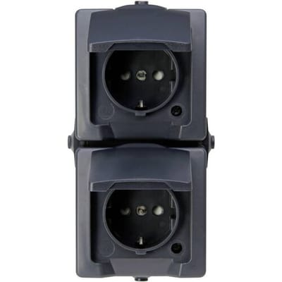 Kopp 136915009 Nautic Wandontactdoos met klapdeksel spatwaterdicht Antraciet 1 stuk(s)