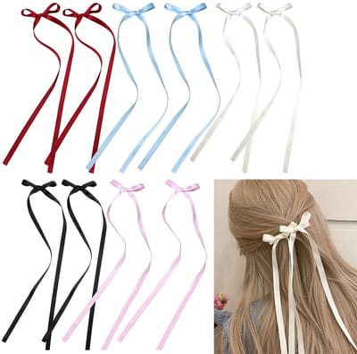 ONF3 - Haarstrikken - Satijnlint Haaraccessoires - 10 Stuks - Kleurrijke Haarspeldjes - Geschikt voor Vrouwen en Meisjes - Lange Strikjes