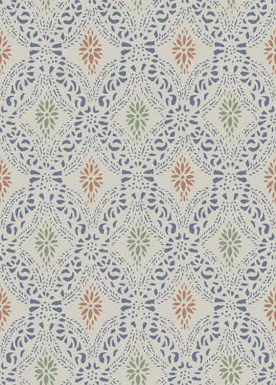 Boråstapeter Vliesbehang 8054 - Anno II - Bloemen Blauw - 53cm x 10.05m