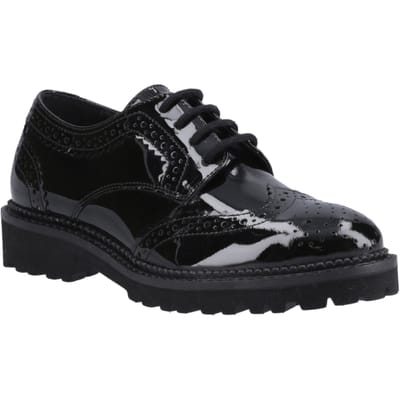 Hush Puppies Gabi Lace Up Meisjes Zwart Leren Brogues