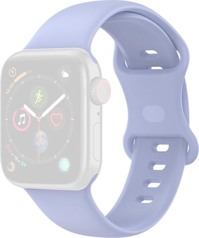 By Qubix - Geschikt voor Apple Watch bandje - Siliconen sportbandje - Lichtpaars - Maat: S/M - Geschikt voor Apple Watch 38mm / 40mm / 41mm / 42mm - siliconen sport bandje - smartwatchbandje