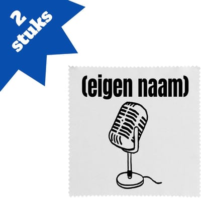 Akyol - microfoon met eigen naam brillendoekjes - Microfoon - muziek liefhebbers - iemand die houdt van muziek - verjaardag - cadeau - kado - 17,8 bij 17,8 cm - 2 stuks