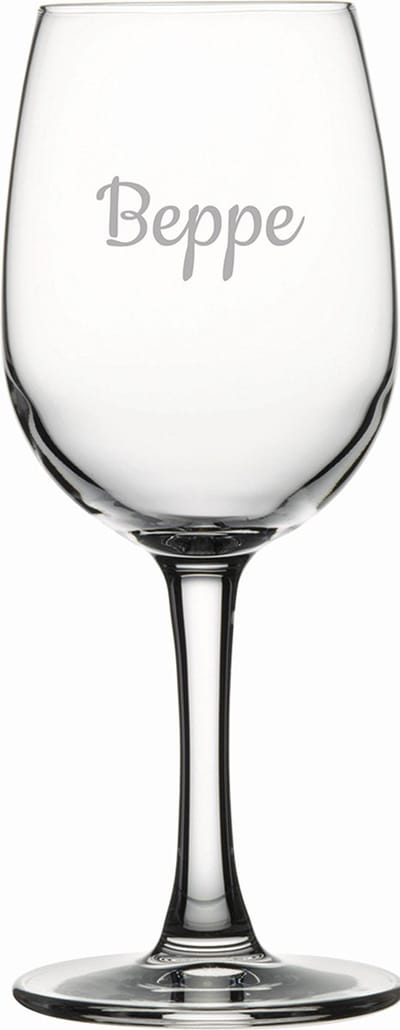 Gegraveerde witte wijnglas 26cl Beppe