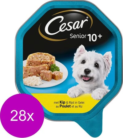 Cesar Alu Senior 150 g - Hondenvoer - 28 x Kip&Rijst