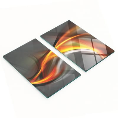 Glazen snijplanken met abstracte golfmotieven 2x30x52 cm
