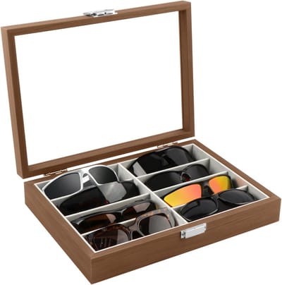 Zonnebril Organizer met 8 Slots - Bril Display Opbergdoos voor Zonnebrillen