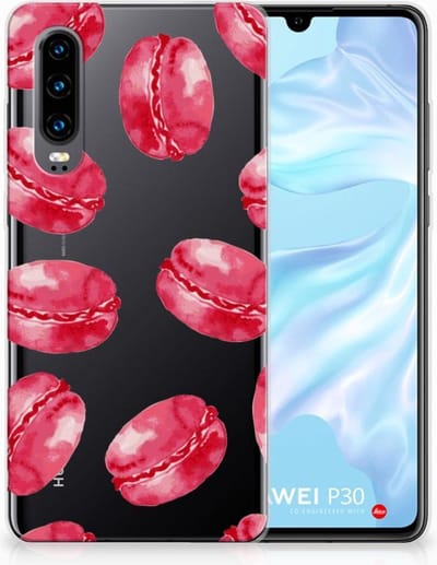 Huawei P30 Siliconen Case Pink Macarons