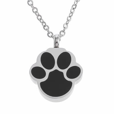 Fako Bijoux® - Ketting - Ashanger / Assieraad - Poot - RVS - Stainless Steel - Zilverkleurig
