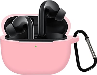 By Qubix - Geschikt voor Xiaomi FlipBuds Pro - siliconen hoesje - Liquid series met haak - Roze