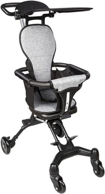 Kinderdriewieler - Kinderfiets loopfiets - Buiten spelen - Omkeerbaar zitje - 30 x 55 x 865 cm - Grijs zwart