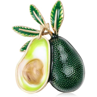 Trendy Fijne Emaille Avocado Broches voor Dames Unisex Fruit Spelden Casual Feest Banket Accessoires Cadeaus beige