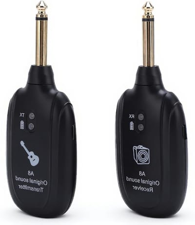 Draadloos Gitaar Systeem met Ontvanger en Zender, Oplaadbare Audio Accessoires voor Muziekinstrumenten en Gitaarpickups