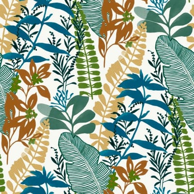 Vliesbehang Good Vibes - Groen - Staalblauw - Zeeblauw - Beige - Metallic Koper - 10,05m X 53cm
