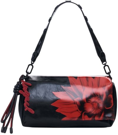 Desigual schoudertas Naron Flowerina Flap Bag Black zwart