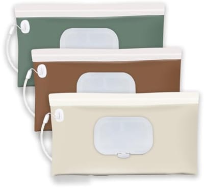 Navulbare babydoekjes container - 3 pack draagbare dispenser in aardetinten