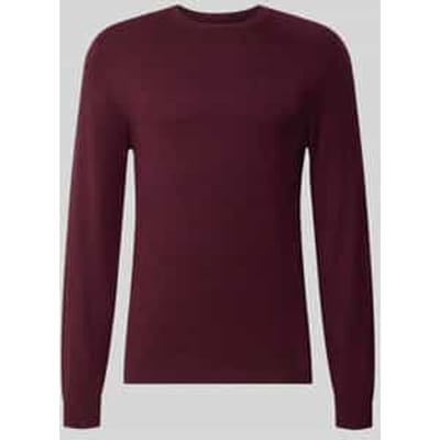 Gebreide pullover met geribde ronde hals