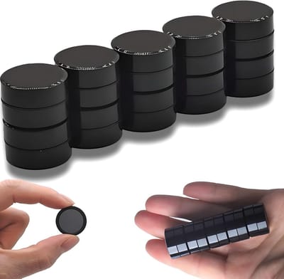 Dailygoody - Magneten voor magneetbord - Kleine koelkastmagneten - Ronde vorm - Zwart - Magneten voor keuken - Geschikt voor kantoor en school