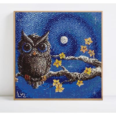 Diamant peinture pierres rondes animaux diamant broderie vente hibou passe-temps et artisanat photos 30x30 gray