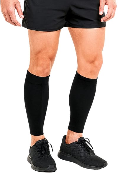 KANGKA Kuitbrace maat S - Scheenbeen Brace - Calf Compression Sleeve - Elastisch Scheenbeen bandage - Zwart