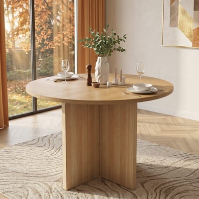 PHOEBE CAT Ronde Eettafel - 120 x 120 x 75 cm - Geschikt voor 4-6 personen - Naturel