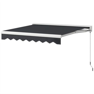 Intrekbare luifel – Voor buitengebruik op terras of tuin – Handmatig of elektrisch met afstandsbediening – Lichtgrijs, 250x200 cm