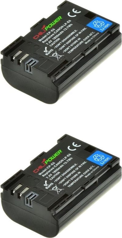 ChiliPower LP-E6 accu voor Canon - 1850mAh - 2-Pack