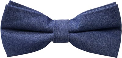 Marineblauwe Denim Voorgebonden Vlinderdas