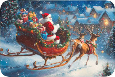 Badmat 90x60 cm - Antislip - Kerstman - Rendier - Kerst - Sneeuw - Badmatten voor badkamer - Badkamermat - Douchemat - Badkamer mat