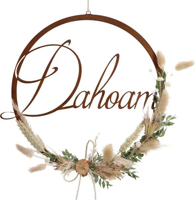Landelijke Droogbloemen Krans voor Deur of Wand - Rustieke Boho Decoratie