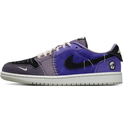 Zion Williamson x Air Jordan 1 Retro Low OG Voodoo Alternatief Heren Sneakers Blauw Regency-Paars Vapor-Groen IH2309-500 45.5