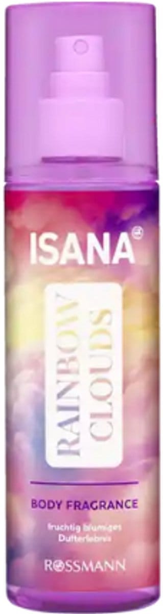 Isana Body Fragrance Rainbow Clouds - Parfumspray - Bodymist | 1x 200 ml - Fruitige-bloemige Geur | Met Hydraterende Glycerine