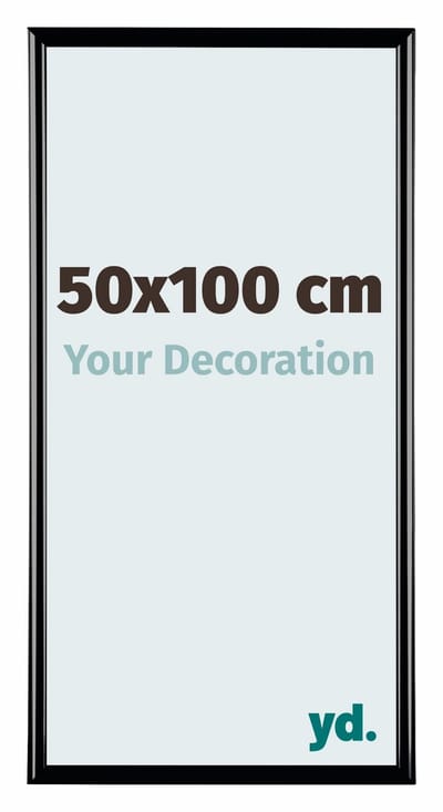 Your Decoration - Fotolijst 50x100 cm - Kunststof - Zwart Hoogglans - Bordeaux