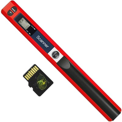 Draagbare handheld draadloze scanner A4-formaat 900DPI JPG/PDF-formaat LCD-scherm met bescherming rood