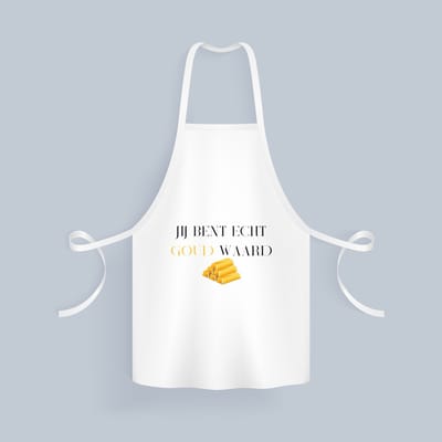Akyol - jij bent echt goud waard Keukenschort - Collega - cadeau collega - cadeau - bedankt cadeau collega - 82 bij 71 cm