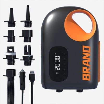 20PSI Elektrische Luchtpomp - 12000mAh Oplaadbare Luchtpomp - met 12V Auto LED Licht - voor Outdoor Paddle Board Boot en Kajak