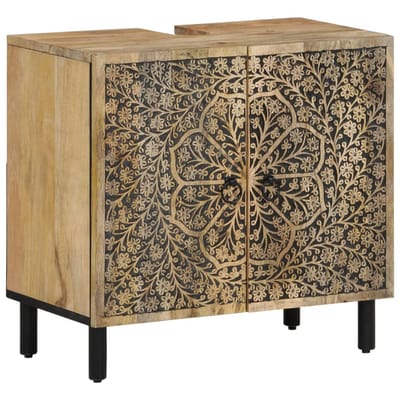 vidaXL - Wastafelkast - 62x33x58 - cm - massief - mangohout