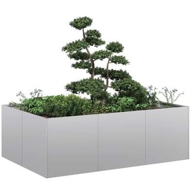 vidaXL - Plantenbak - 120x80x40 - cm - gegalvaniseerd - staal
