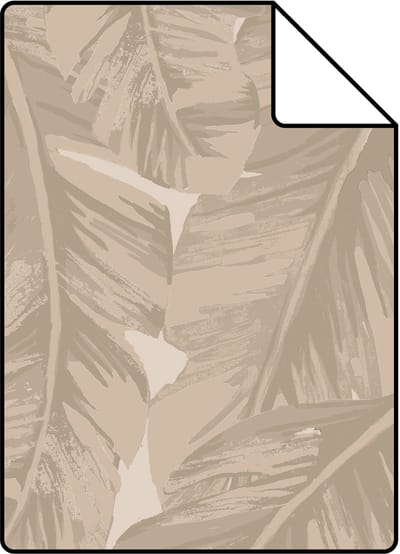 Proefstaal Origin Wallcoverings behang palmbladeren beige - 26.5 x 21 cm - 347890-S