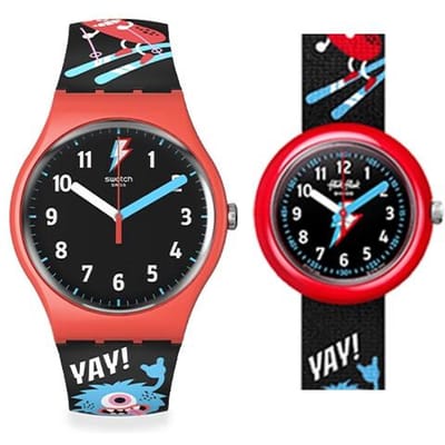 Swatch Zwitsers Horloge Snow Monster Leuk Ouder-Kind Tijd Set Quartz Horloge Uniseks Horloges SZS38 SZS38 black