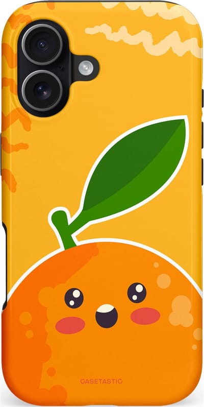 Casetastic hoesje geschikt voor Apple iPhone 17 - MagSafe - Dubbellaagse bescherming - Vrolijke Sinaasappel - Fashion Case - Geel Oranje Beige