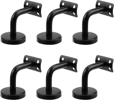 Leuning Beugels - Trapleuning Houders - Trap Ondersteunen - Heavy Duty RVS - 85 x 73 mm - Zwart